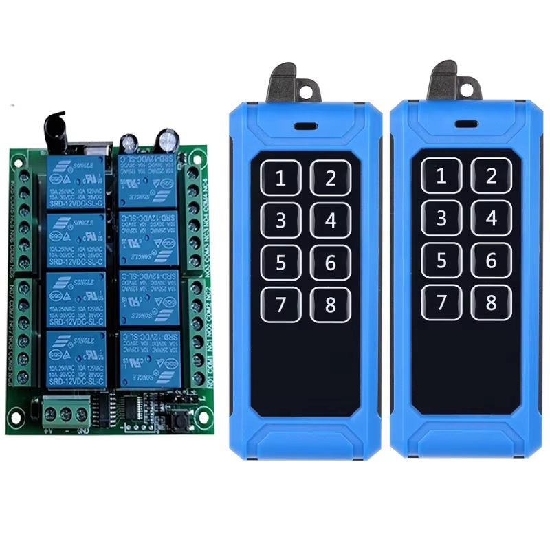 433MHz 8Channel RF Wireless Remote Control Switch  DC 12V24V Relay Receiver With Industrial Transmi 9