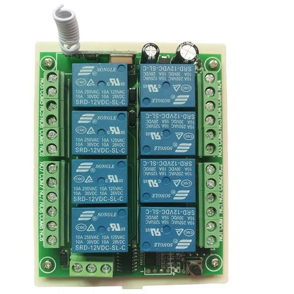 433MHz 8Channel RF Wireless Remote Control Switch  DC 12V24V Relay Receiver With Industrial Transmi 10
