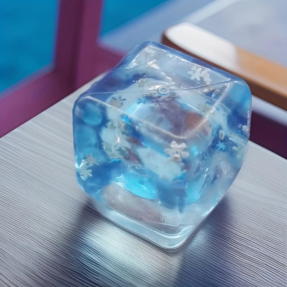 Squishy Ice Cube Stress Balls for Kids and Adults, Funny Anxiety Relief & Sensory Fidget Toys for Stress Calming