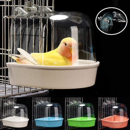 Transparent Bird Bath Box For Cage Hanging Parrot Bathtub For Budgies Canaries Cockatiels And Loveb 3