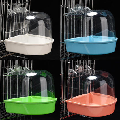 Transparent Bird Bath Box For Cage Hanging Parrot Bathtub For Budgies Canaries Cockatiels And Loveb 4