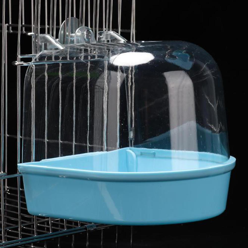 Transparent Bird Bath Box For Cage Hanging Parrot Bathtub For Budgies Canaries Cockatiels And Loveb 7