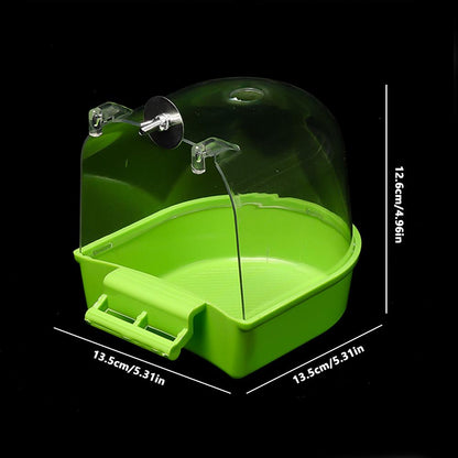 Transparent Bird Bath Box For Cage Hanging Parrot Bathtub For Budgies Canaries Cockatiels And Loveb 5