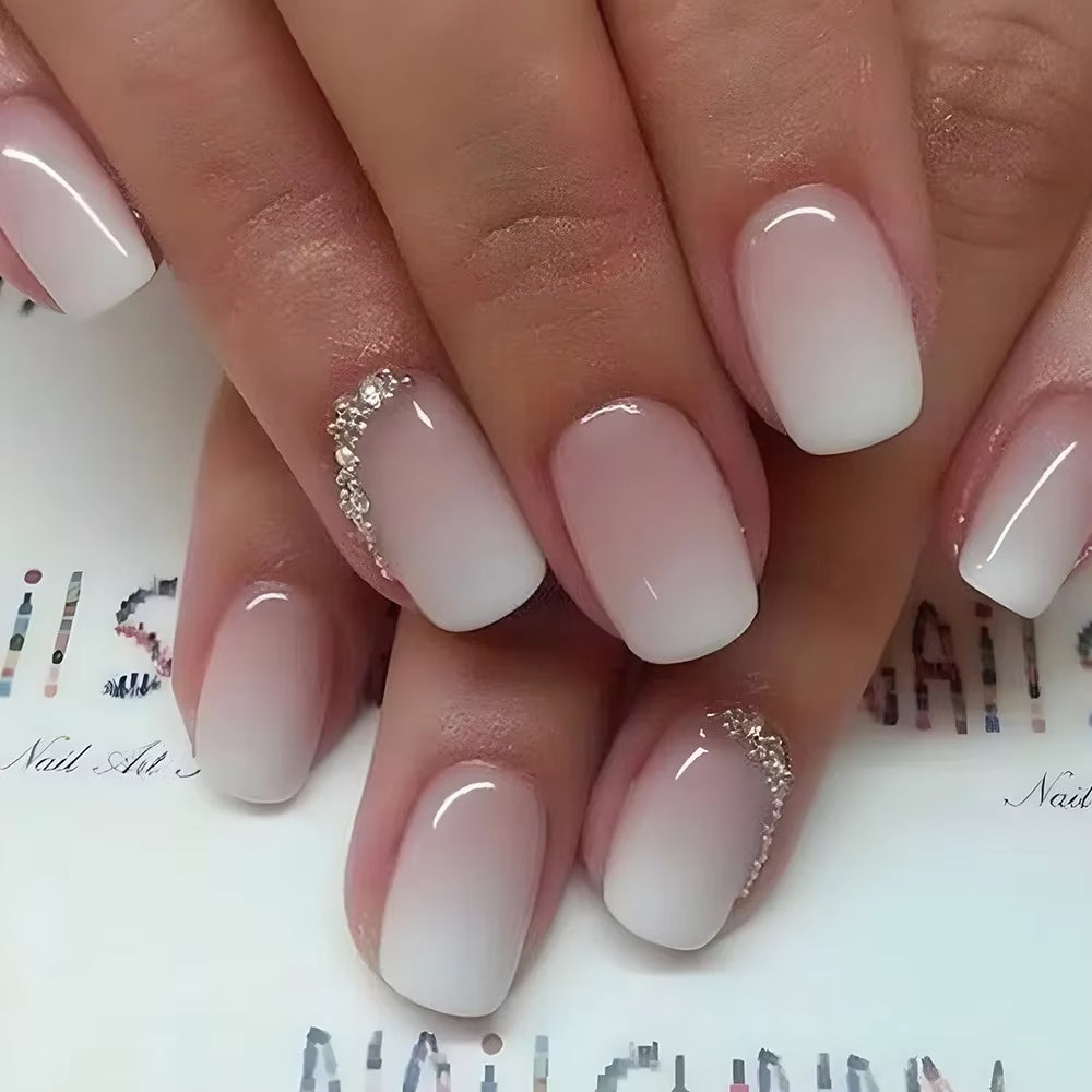 Wine Red Press On Nails 24pcs Short Square Full Cover Reusable False Nails