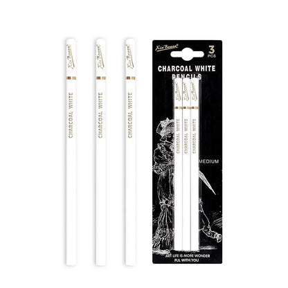 Professional White Charcoal Pencils For Sketch Highlight White Drawing Pencils For Shading Blending 1