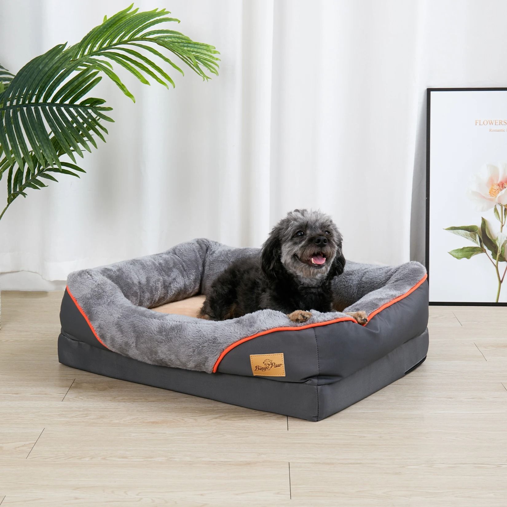 Orthopedic Dog Bed With Bolster Support And Removable Washable Cover 3