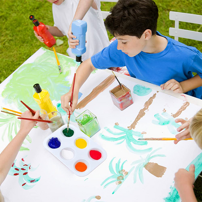Durable White Plastic Paint Tray Palette, Watercolor Ceramic Color Mixing Palette for Art, DIY Crafts, Painting Parties