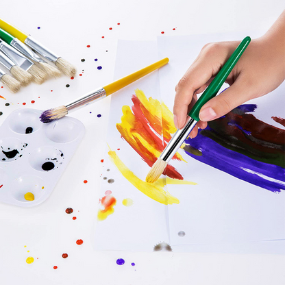 Durable White Plastic Paint Tray Palette, Watercolor Ceramic Color Mixing Palette for Art, DIY Crafts, Painting Parties