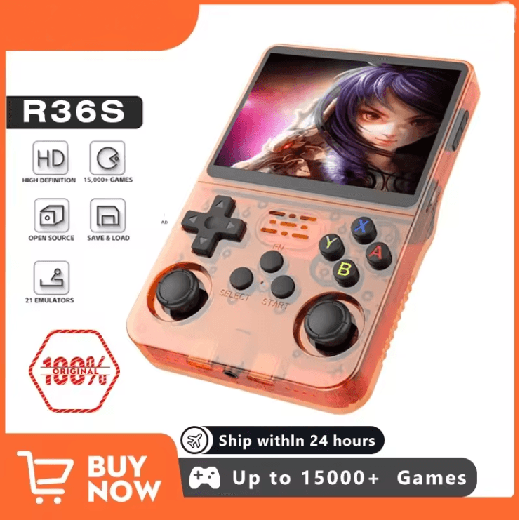 R36S Retro Handheld Game Console with 3.5 Inch IPS Screen and Linux System Portable Video Player