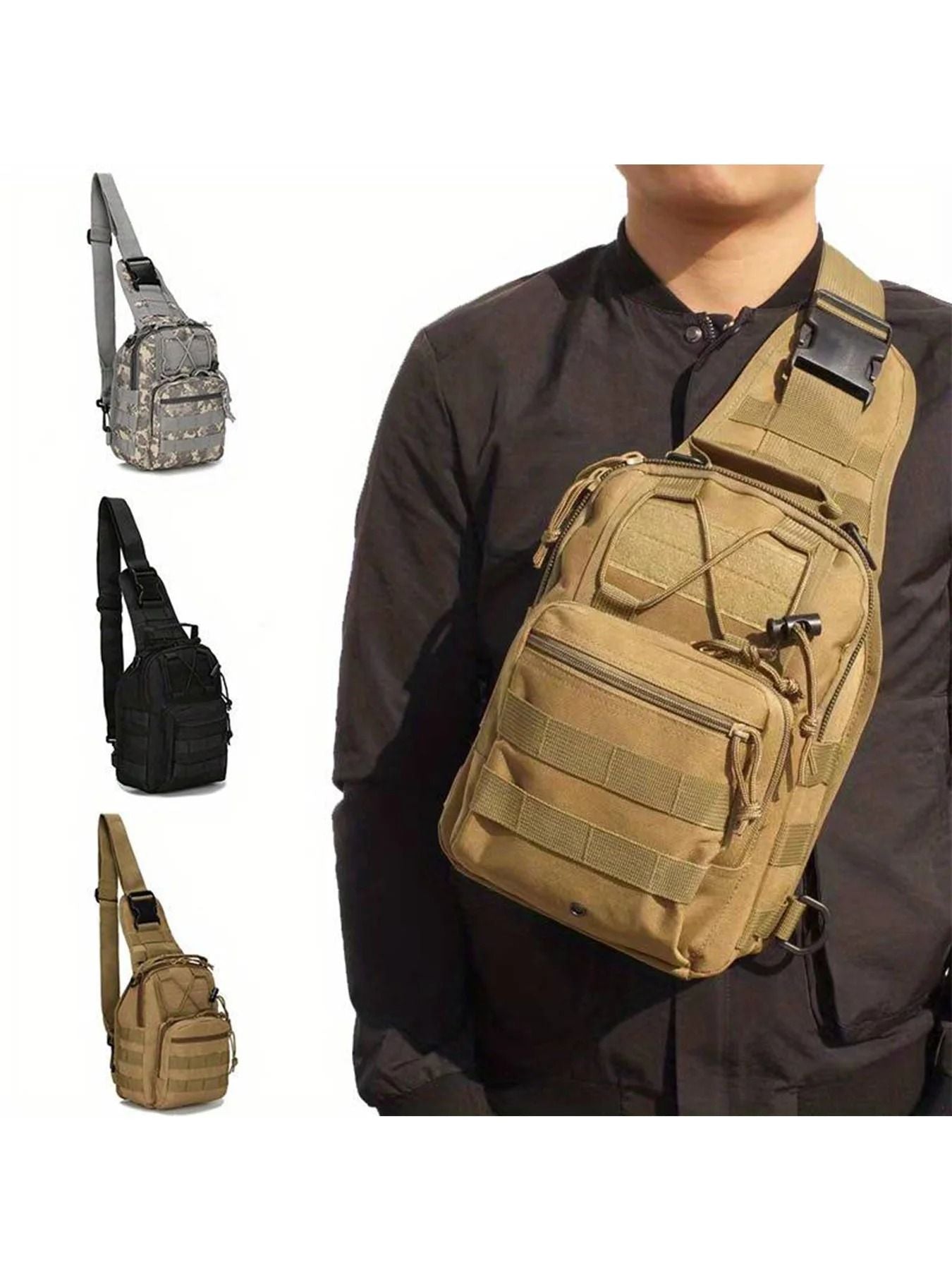 Tactical Sling Backpack Crossbody Chest Bag For Hiking And Outdoor Use 0