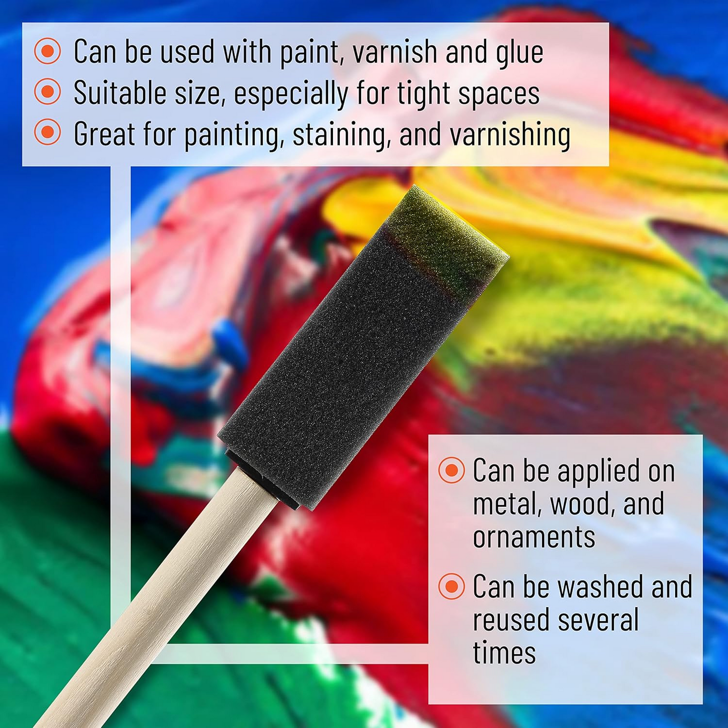 Sponge Brush Wooden Handle Watercolor Oil Stain Art Craft Painting Drawing Kit Art Tools For DIY 1
