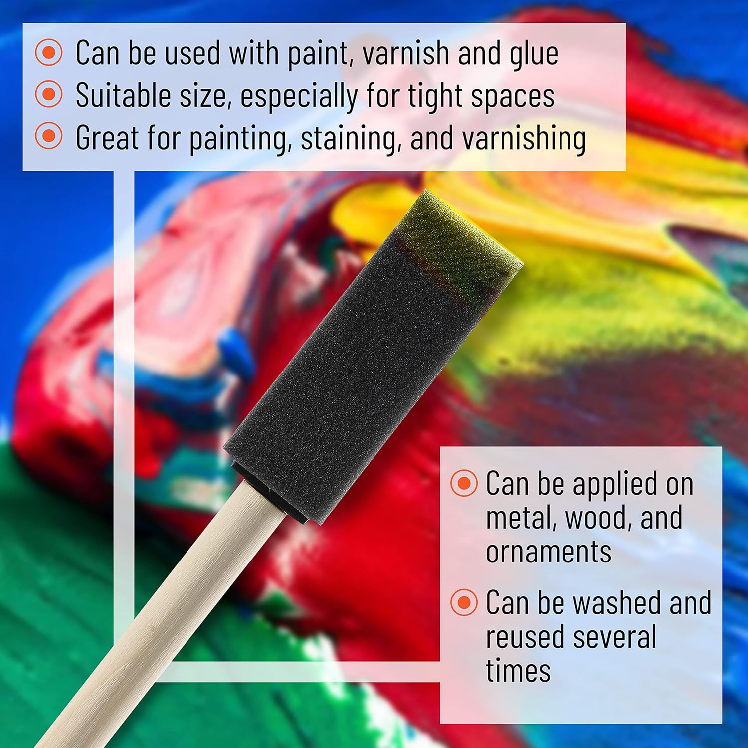 Sponge Brush Wooden Handle Watercolor Oil Stain Art Craft Painting Drawing Kit Art Tools For DIY 1