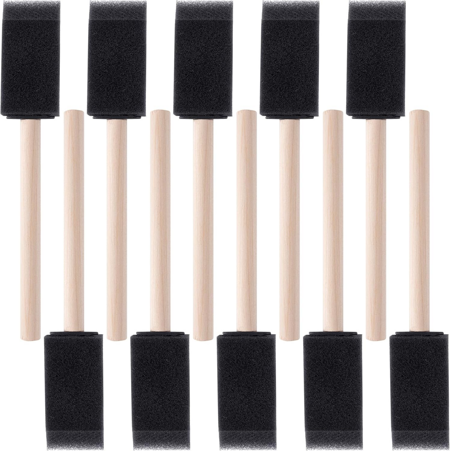Sponge Brush Wooden Handle Watercolor Oil Stain Art Craft Painting Drawing Kit, Art Tools for DIY