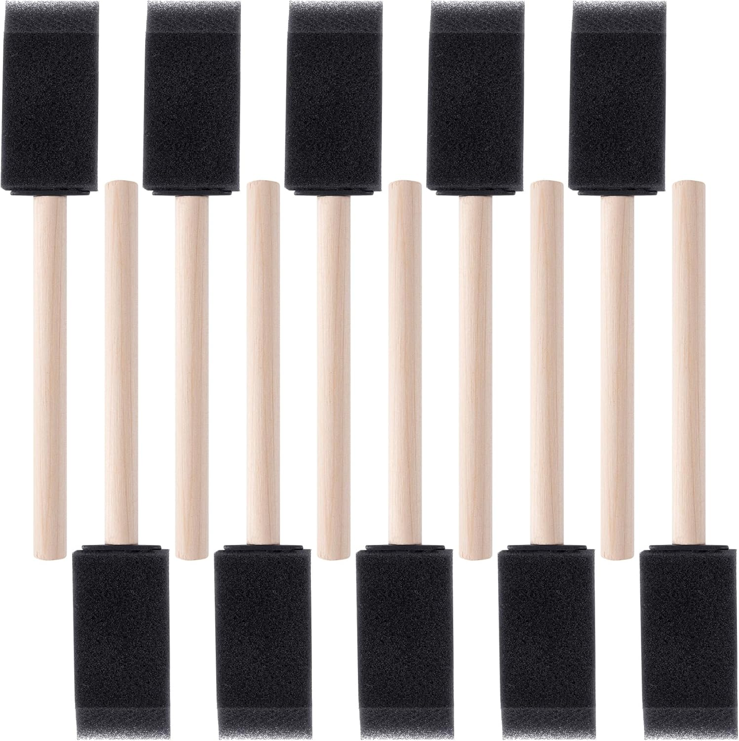 Sponge Brush Wooden Handle Watercolor Oil Stain Art Craft Painting Drawing Kit, Art Tools for DIY
