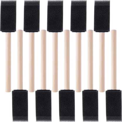 Sponge Brush Wooden Handle Watercolor Oil Stain Art Craft Painting Drawing Kit, Art Tools for DIY