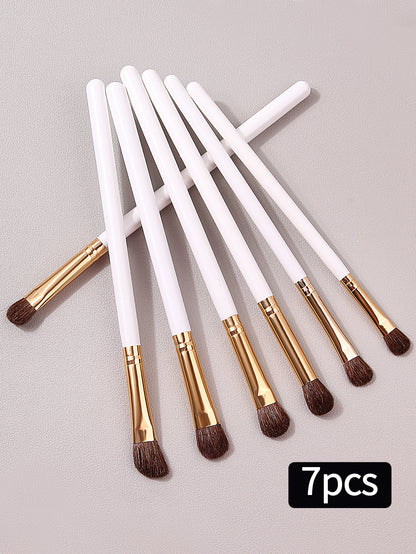 7Pcs Eye Shadow Makeup Brushes Set, Soft Horse Pony Hair Cosmetic Brushes, Blending Smudge Shader Beauty Kit