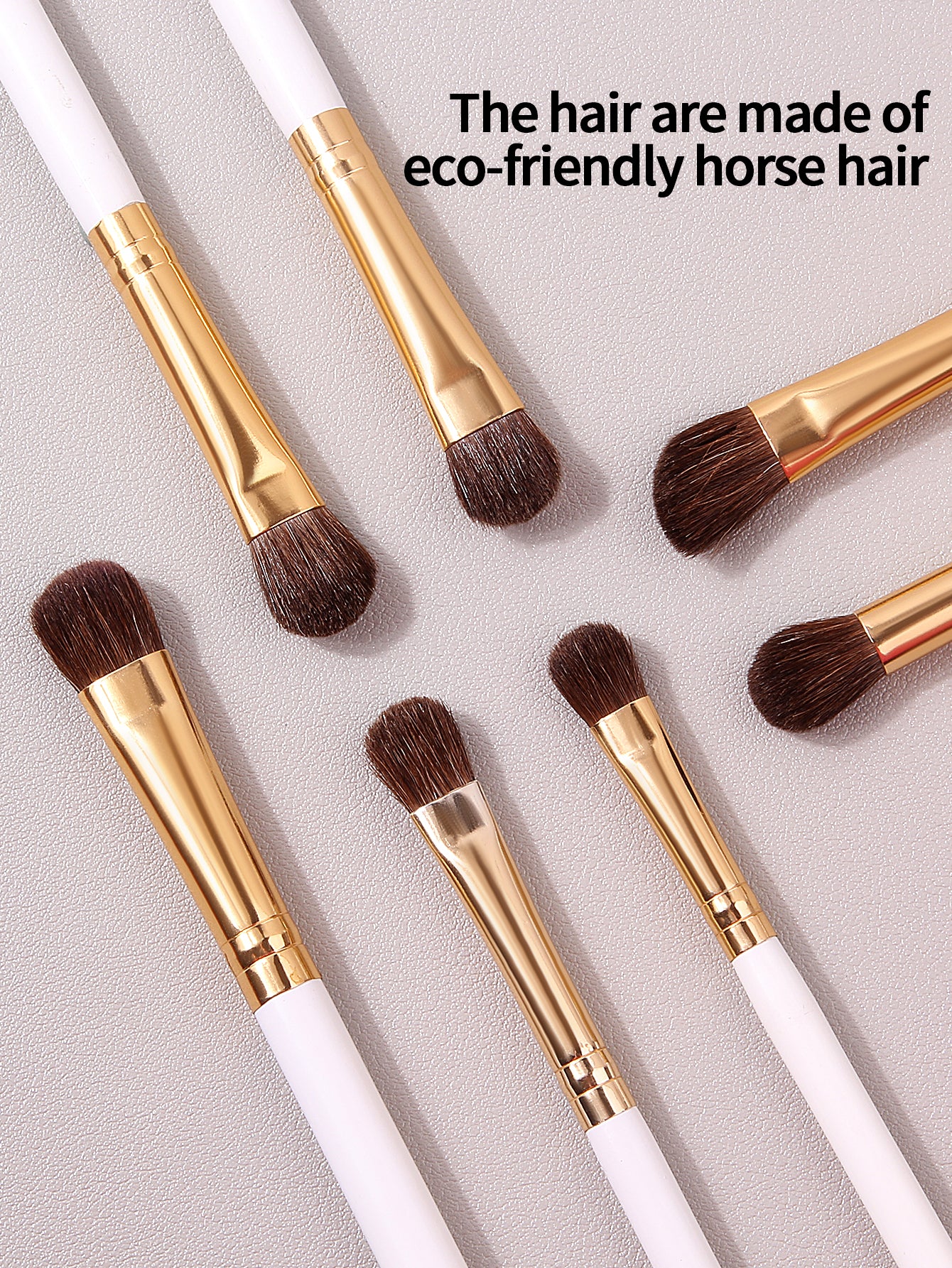 7Pcs Eye Shadow Makeup Brushes Set, Soft Horse Pony Hair Cosmetic Brushes, Blending Smudge Shader Beauty Kit
