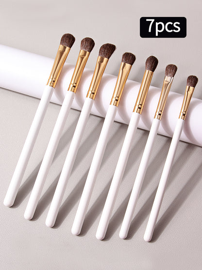 7Pcs Eye Shadow Makeup Brushes Set, Soft Horse Pony Hair Cosmetic Brushes, Blending Smudge Shader Beauty Kit
