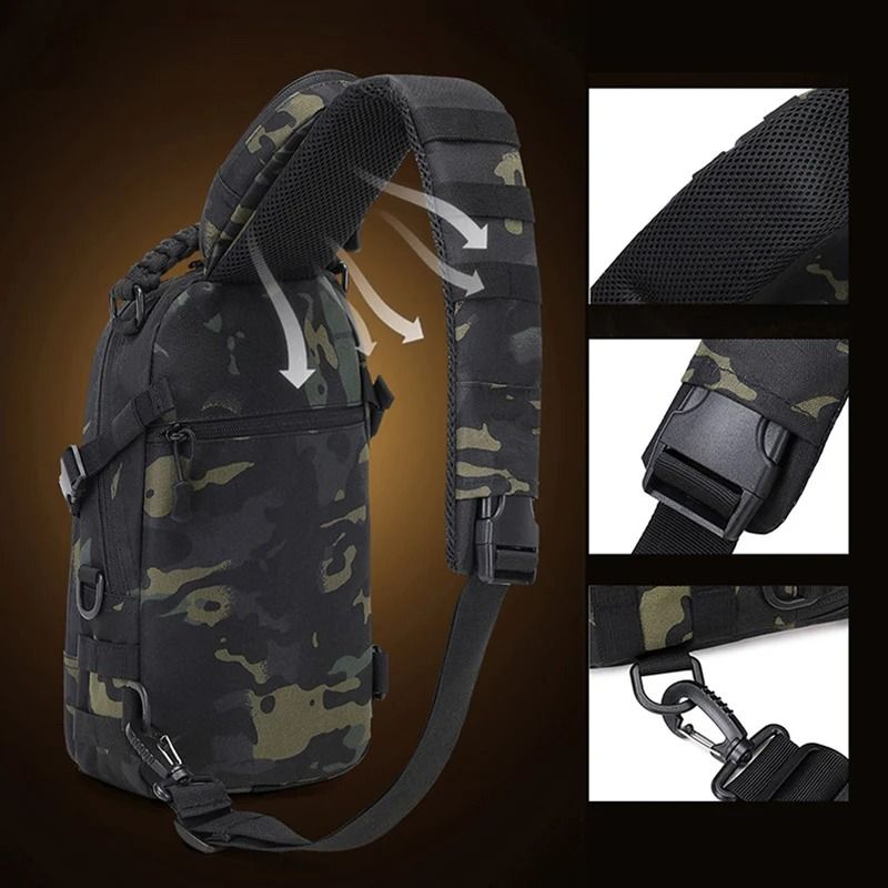 Tactical Chest Bag Sling Backpack With MOLLE System For Outdoor Sports And Travel 3