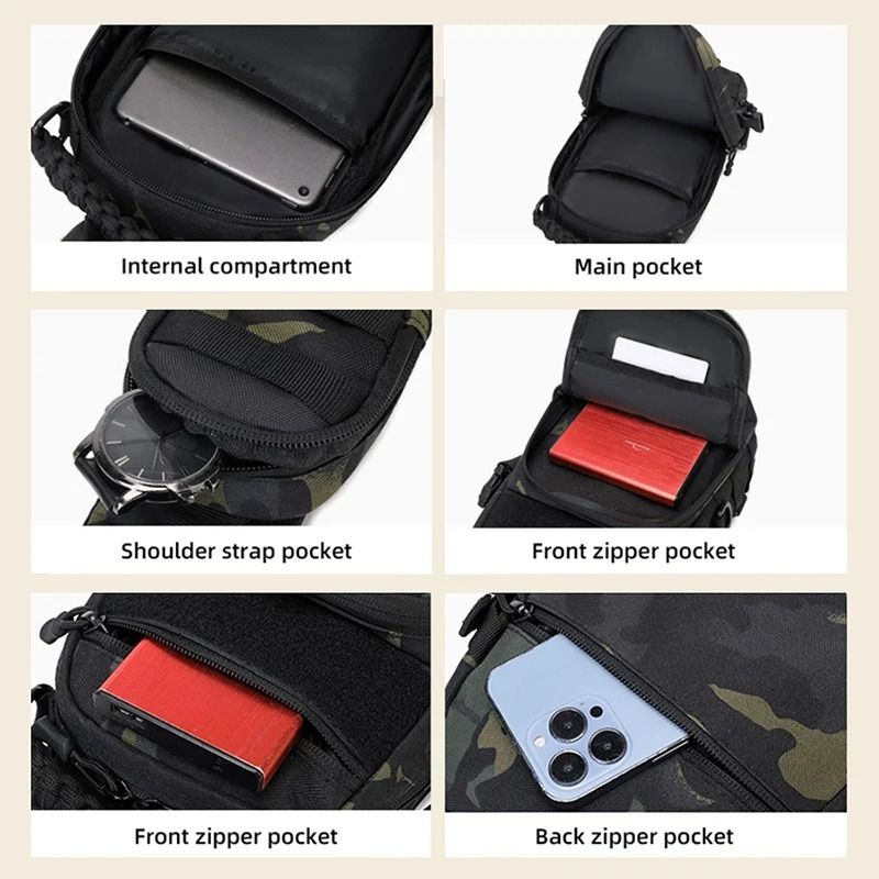 Tactical Chest Bag Sling Backpack With MOLLE System For Outdoor Sports And Travel 5