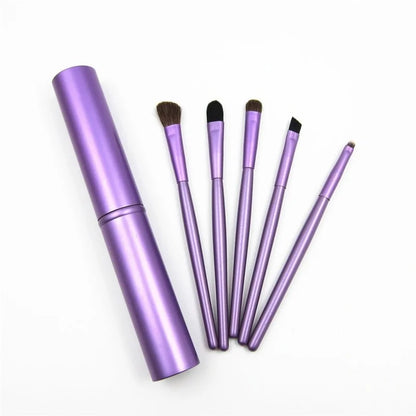 Professional 5pcs Travel Mini Eye Makeup Brushes Set, Smudge Eyeshadow Eyeliner, Eyebrow Brush Kit Lip Make Up Brush