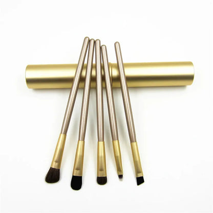 Professional 5pcs Travel Mini Eye Makeup Brushes Set, Smudge Eyeshadow Eyeliner, Eyebrow Brush Kit Lip Make Up Brush