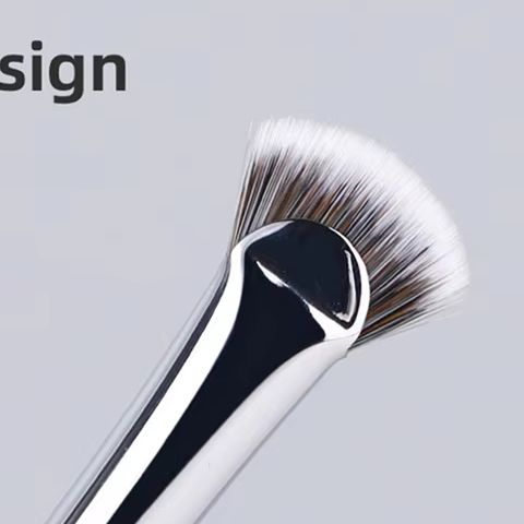 1PCS Fan Shaped Eyelash Brush Professional Makeup Tool, Soft No Shedding Mascara Brush, Highlighter Powder Smudge