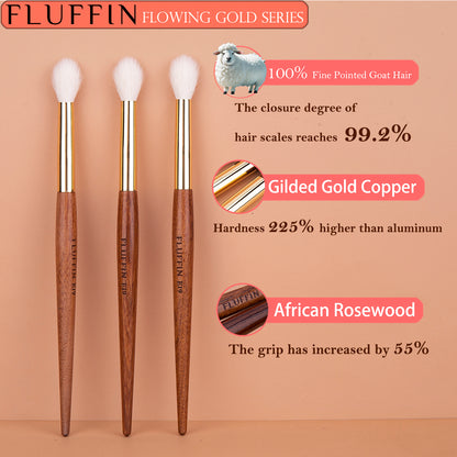 HighEnd FLUFFIN Crease Brush Goat Hair Flame Eyeshadow Nose Shadow Highlighter Brush Copper Rosewoo 1