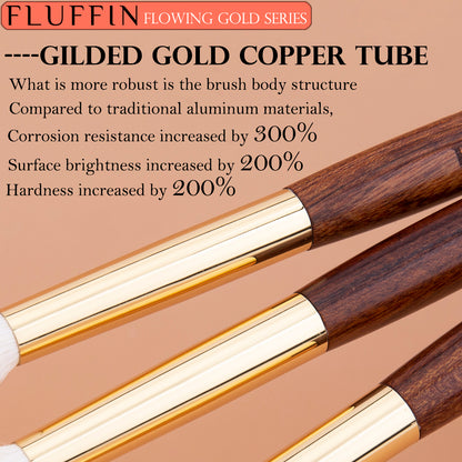 HighEnd FLUFFIN Crease Brush Goat Hair Flame Eyeshadow Nose Shadow Highlighter Brush Copper Rosewoo 3