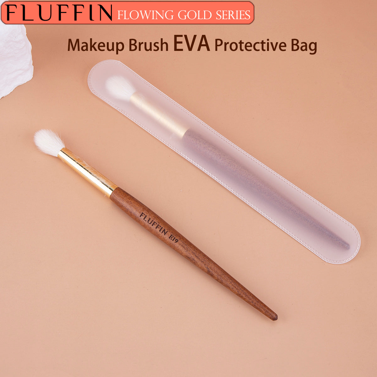 HighEnd FLUFFIN Crease Brush Goat Hair Flame Eyeshadow Nose Shadow Highlighter Brush Copper Rosewoo 4