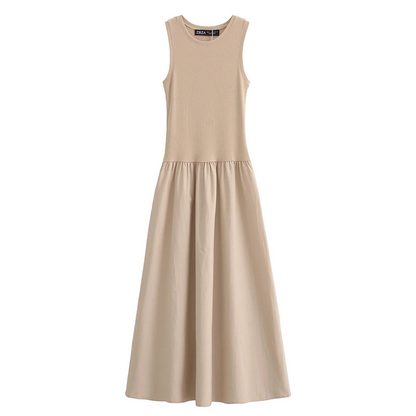 HXAO Khaki Elegant Long Dresses 2025 Womens Spring Sleeveless Black Dress For Fashion Casual Party  1