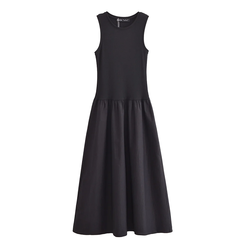 HXAO Khaki Elegant Long Dresses 2025 Womens Spring Sleeveless Black Dress For Fashion Casual Party  2