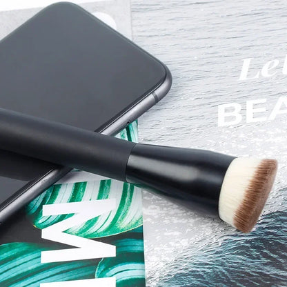 Flat Top Foundation Makeup Brushes, Flat Angled Contour Brush for Liquid Cream, Bronzer Blending Buffing Makeup Tool