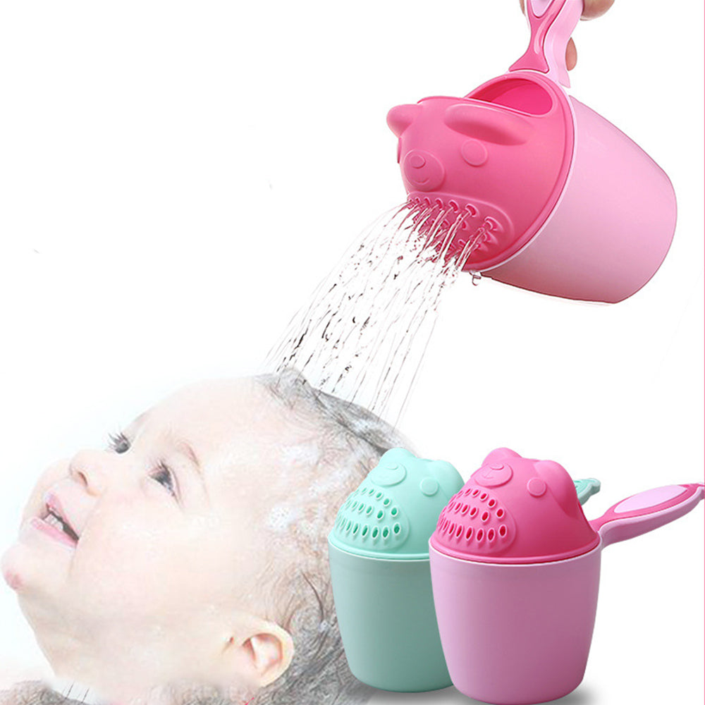 Cute Cartoon Baby Bath Cap & Shampoo Cup Set, Toddler Hair Washing Tool for Fear-Free Bath Time
