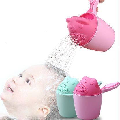 Cute Cartoon Baby Bath Cap & Shampoo Cup Set, Toddler Hair Washing Tool for Fear-Free Bath Time