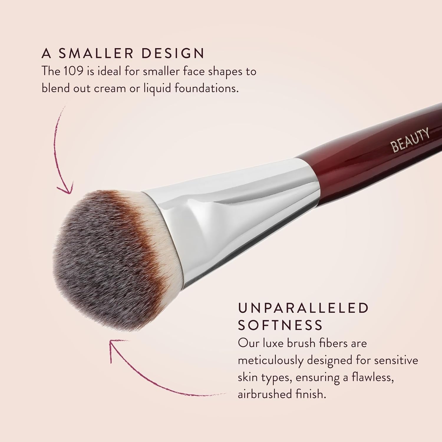 Makeup Brush Mini Contoured Foundation Brush Face Brush for Cream or Liquid Foundations, Blush, Bronzer, Highlighter