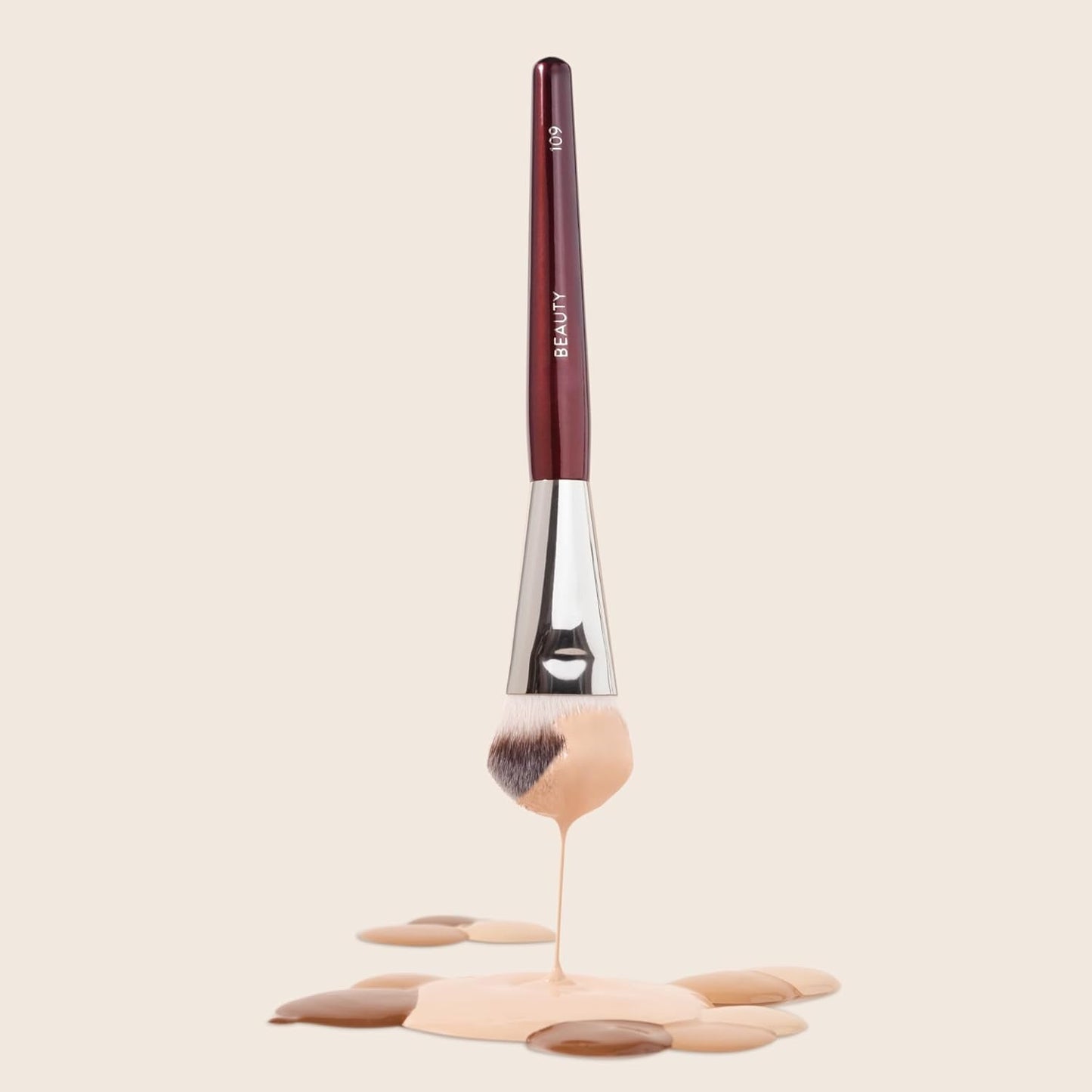 Makeup Brush Mini Contoured Foundation Brush Face Brush for Cream or Liquid Foundations, Blush, Bronzer, Highlighter