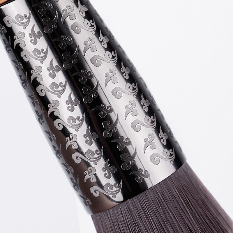Amber Series Makeup Brush Carved Tube, Synthetic Hair Liquid Foundation & BB Brush, Professional Makeup Tool