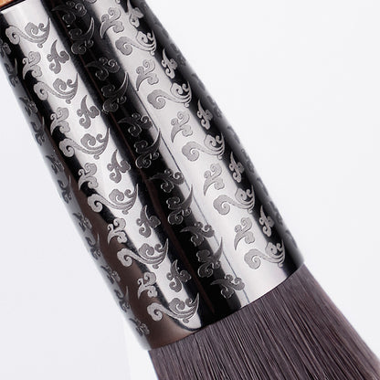 Amber Series Makeup Brush Carved Tube, Synthetic Hair Liquid Foundation & BB Brush, Professional Makeup Tool