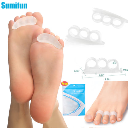 Sumifun Silicone White Toe Separator for Bunion, Hallux Valgus & Overlapping Toes, Foot Adjuster & Straightener Health