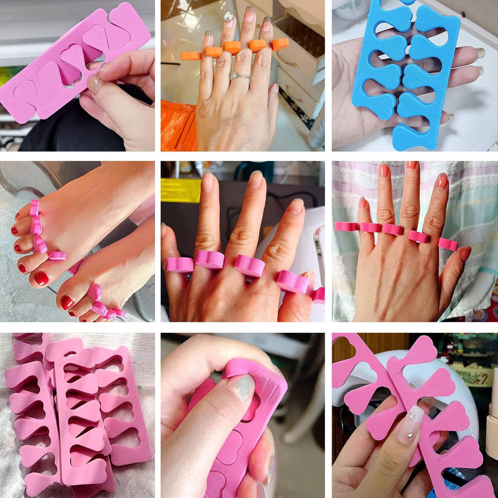Soft Toe Separators Fingers Foots Nail Art Tools Flexible Heart Design Manicure Pedicure Foot Brace