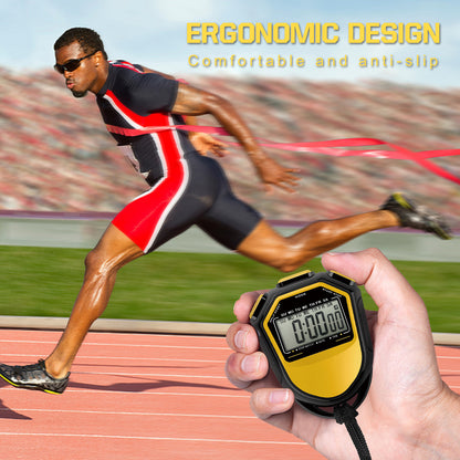 High-Visibility LCD Digital Stopwatch, Waterproof Handheld Chronograph for Coaching, Sports Training & Track Meets