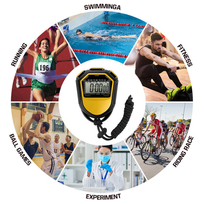 HighVisibility LCD Digital Stopwatch Waterproof Handheld Chronograph For Coaching Sports Training   3