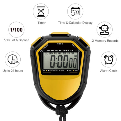 HighVisibility LCD Digital Stopwatch Waterproof Handheld Chronograph For Coaching Sports Training   4