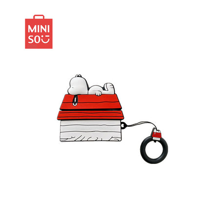 NEW MINISO Snoopy Airpods Pro Case 1 2 3, Cartoon Silicone Wireless Bluetooth Earbuds, Protective Cover with Lanyard