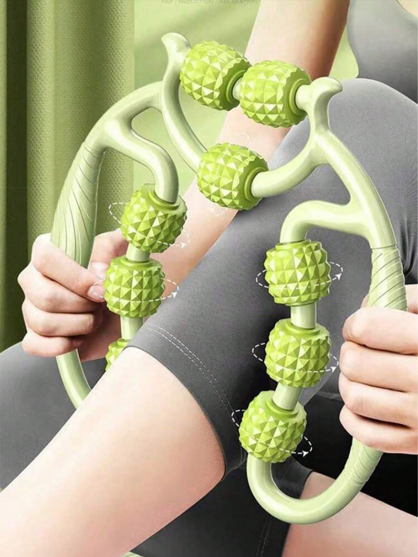 9 Wheel Muscle Roller for Cellulite Reduction &Muscle Soreness Relief,Deep Tissue Fascia Massage Tool for Thigh,Calf Arm