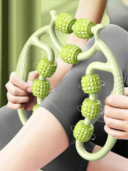 9 Wheel Muscle Roller for Cellulite Reduction &Muscle Soreness Relief,Deep Tissue Fascia Massage Tool for Thigh,Calf Arm