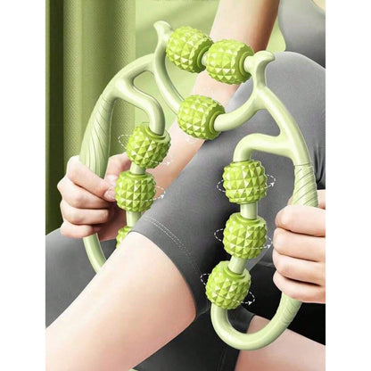 9 Wheel Muscle Roller for Cellulite Reduction &Muscle Soreness Relief,Deep Tissue Fascia Massage Tool for Thigh,Calf Arm