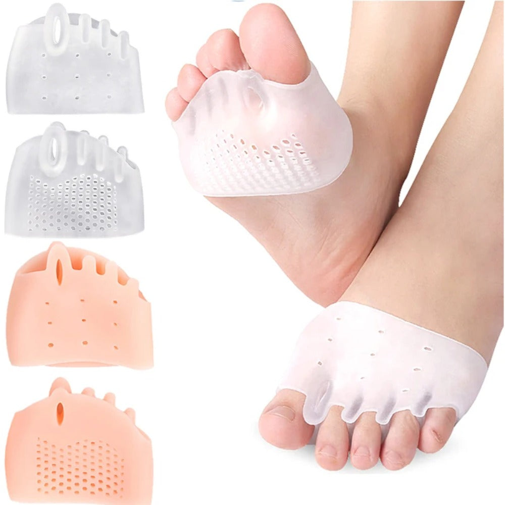 Silicone Toe Separator Hallux Valgus Corrector, Bunion Orthotics Protector Pain Relief Forefoot Pad Socks Foot Care