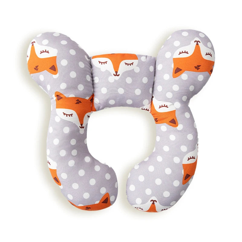 Cotton Soft Baby UShaped Pillow Multifunctional Stroller  Car Travel Pillow For Children With Carto 2
